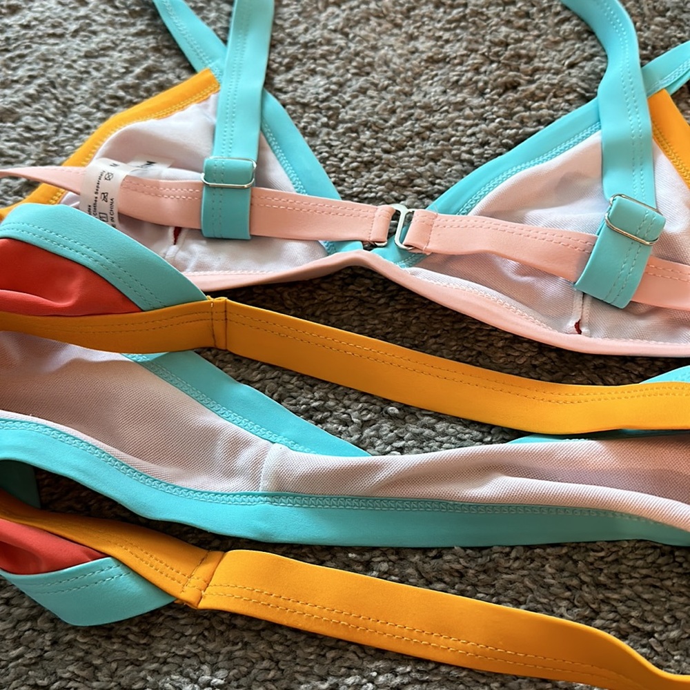 Shein Colorblock Cheeky Bikini Set Size Medium - image 7